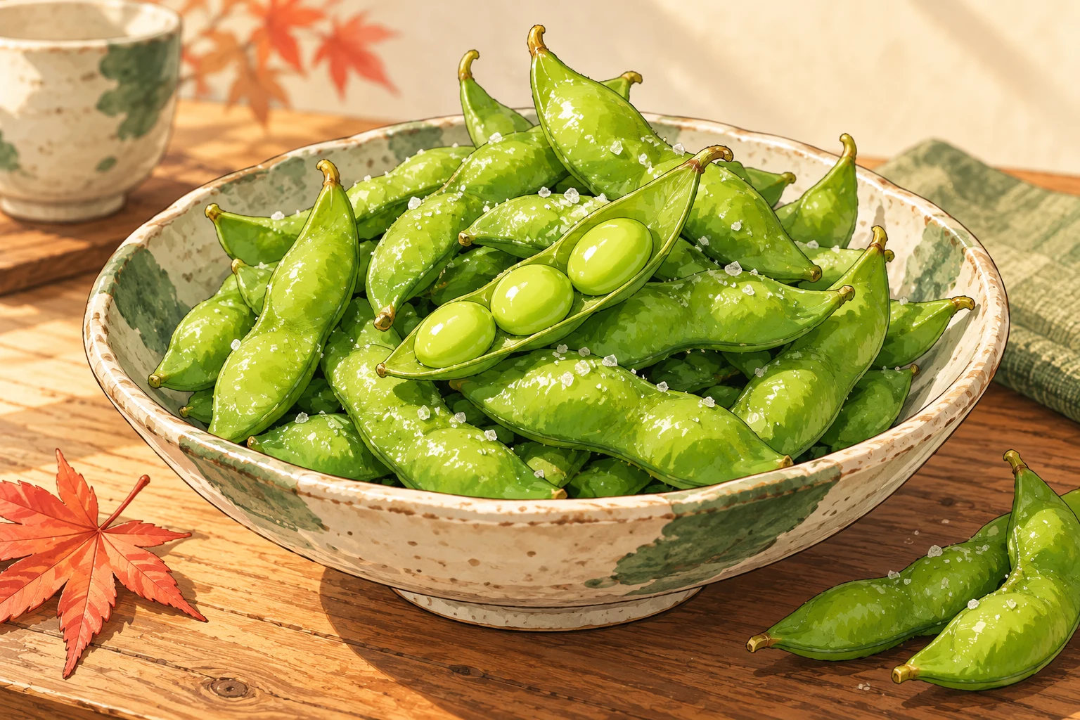 枝豆の塩ゆで(豆名月に)